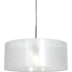 Hanglamp met zilveren sizoflor kap Steinhauer Sparkled Light Wit