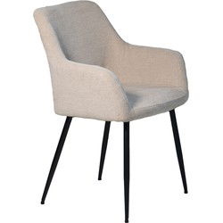 Eetkamerstoel Beige - Stof/Textiel - Zithoogte 47cm - Annabel - Set van 2