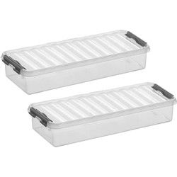 Sunware opbergbox - 3x - transparant - 2.5L - 38 x 14 x 6 cm - Opbergbox