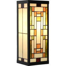 LumiLamp Wandlamp Tiffany 14x16x40 cm Beige Glas Metaal