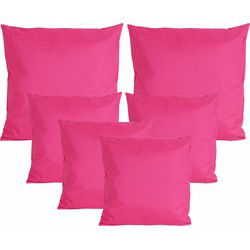 Bank/tuin kussens set - binnen/buiten - 6x stuks - fuchsia roze - In 2 formaten - Sierkussens