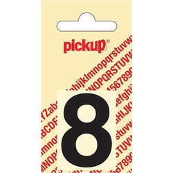 Plakcijfer Helvetica 40 mm Sticker zwarte cijfer 8 - Pickup
