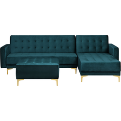 Beliani ABERDEEN - Modulaire Sofa-Groen-Fluweel