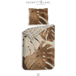 Heckett Lane Dekbedovertrek Katoen Satijn Roca - rustic brown 140x200/220cm