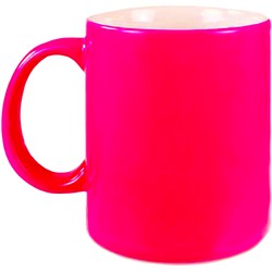 6x stuks neon roze bekers/ koffiemokken 330 ml - Bekers