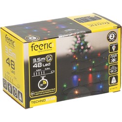 Feeric lights kerstverlichting - gekleurd - 3,5 m - 48 leds - batterij - Kerstverlichting kerstboom