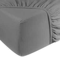 DoubleDry Hoeslaken Jersey 100% Katoen - Tweepersoons 140x200 cm - Zacht & Huidvriendelijk - Rondom Elastiek - Grijs
