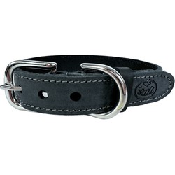SAZZZ HALSBAND HOND NOMAD VINTAGE LEER ANTRACIET 32-39X2 CM