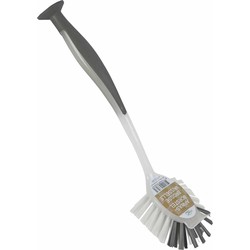 Afwasborstel met zuignap - 25 cm - grijs - afwassen - Afwasborstel