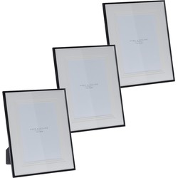 3x stuks aluminium fotolijst zwart geschikt voor een foto van 20 x 25 cm - Fotolijsten