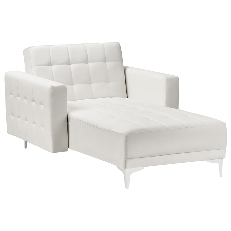 ABERDEEN - Chaise longue - Wit - Symmetrisch - Kunstleer - 