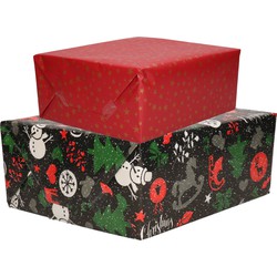4x Rollen Kerst inpakpapier/cadeaupapier 2,5 x 0,7 meter - Cadeaupapier