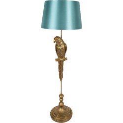 Clayre & Eef Vloerlamp Papegaai Ø 40x120 cm  Goudkleurig Kunststof Staande Lamp