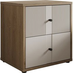Meubella - Nachtkastje Riggs - Beige - 55 cm - 2 lades