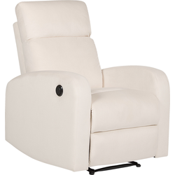 Beliani VERDAL - TV-fauteuil-Wit-Fluweel