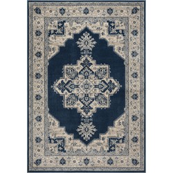 Safavieh Traditional Indoor Woven Area Rug, Brentwood Collection, BNT865, in Navy & Creme, 183 X 274 cm