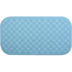 MSV Douche/bad anti-slip mat badkamer - rubber - turquoise - 36 x 76 cm - Badmatjes