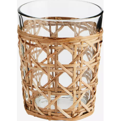 Madam Stoltz Drinking Glass S w/bamboo cane - Set van 6