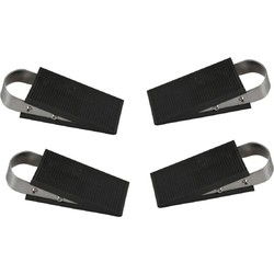 Benson Deurstopper/wig - 4x - rubber/RVS - 13 x5 x 3cm - antislip - Deurstoppers
