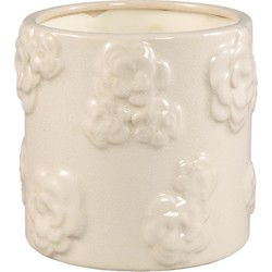PTMD Bloempot Filep - 16x16x15 cm - Keramiek - Wit