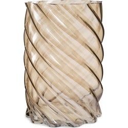 Riviera Maison Vaas gekleurd glas orangje bloemenvaas - Margo cilinder vaas met ribbel 30 cm hoog
