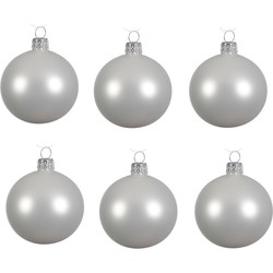 12x Glazen kerstballen mat winter wit 8 cm kerstboom versiering/decoratie - Kerstbal