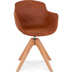 Stoel met armleuningen MARTIN 59x54x80 cm Bruin