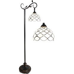 Lumilamp Tiffany Vloerlamp Bruin Beige Polyresin