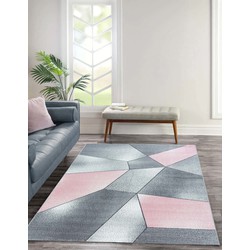 Fano Modern Roze - Grijs vloerkleed - - 200 X 290 CM