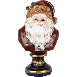 Clayre & Eef Kerstdecoratie Beeld Kerstman Rood Kunststof