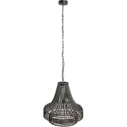 PTMD Merdy Ronde Hanglamp - H164 x Ø55,5 cm - Metaal - Grijs