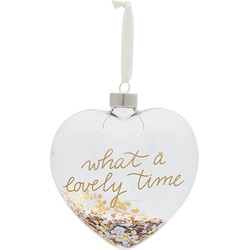 Riviera Maison Kerstbal Goud - Lovely Time Heart Ornament - Maat M