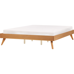 Beliani BERRIC - Tweepersoonsbed-Lichte houtkleur-MDF