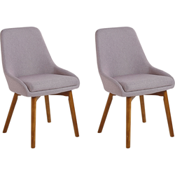 MELFORT - Eetkamerstoel - Taupe - Polyester