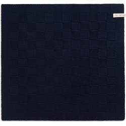 Knit Factory Gebreide Keukendoek - Keukenhanddoek Uni - Navy - 50x50 cm