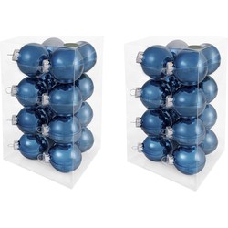 Decosy® Petrol Kerstballen Glas 32 stuks - 60 mm - Blauw