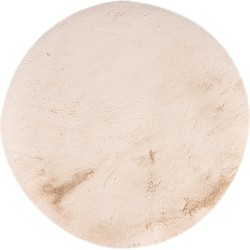 Heaven Fluffy Soft - Vloerkleed Hoogpolig - Effen Tapijt - Beige- 160 CM ROND