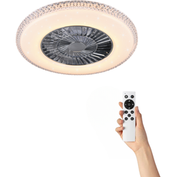 Plafondventilator Asli met verlichting - Ø60cm - 3 snelheden - Afstandsbediening - Chroom