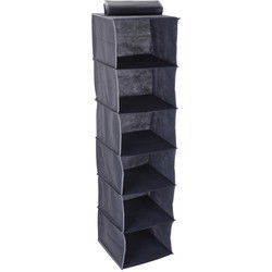 Storage Solutions Kast organizer -6 vaks -antraciet - 30 x 30 x 120 cm - Opbergmanden
