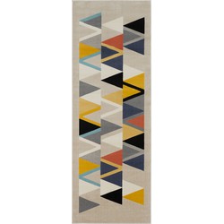 Modern Scandinavisch Loper Gang DELANEY - Meerkleurig/Oranje - 80x220 cm 