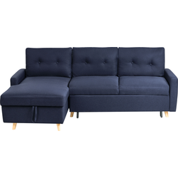 Beliani FLAKK - Hoekbank-Blauw-Polyester