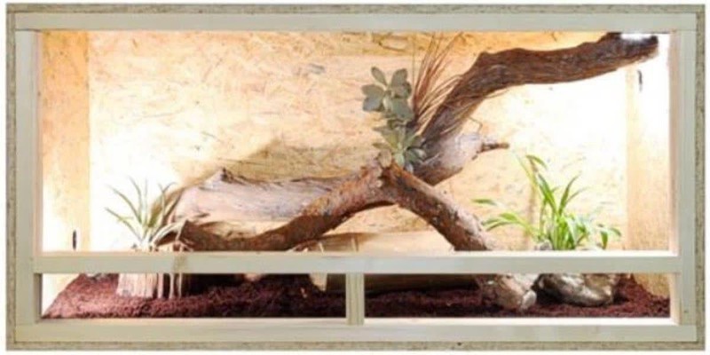 2L Home Reptielenverblijf Terrarium van hout met zijventilatie, afm. 80x40x40cm. - 