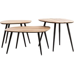 Light & Living - Salontafel VIEJO - 62x42x38cm - Bruin - Set van 3