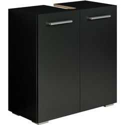 Badplaats Wastafel Onderkast Jupiter 60 x 30 x 60 cm - Zwart - Badkamerkast – Staand Wastafelmeubel