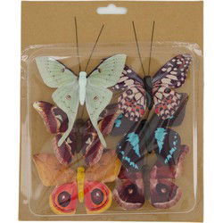 Vlinder stof l10,5b8,5h1,5 cm multi