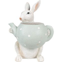 Clayre & Eef Beeld Konijn 23 cm Beige Polyresin Paasdecoratie