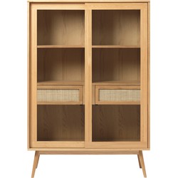 Vitrinekast Barrali Naturel Eiken 160cm - Giga Living