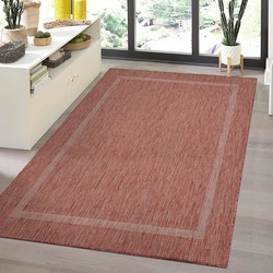 Relax Uni Binnen en Buiten - Vloerkleed - Indoor & Outdoor - Laagpolig Effen - Rood- 240x340 CM