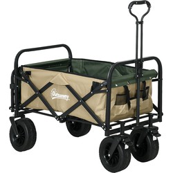 4goodz Outsunny Opvouwbare Bolderwagen met Handgreep, Strandwagen