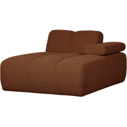 WOOOD Mojo Chaise Longue Elementenbank Rechts - Bouclé - Roest Bruin